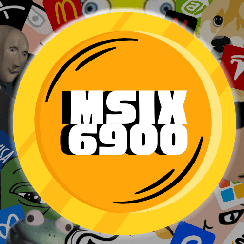 Example meme: MSIX6900 coin with memestock collage